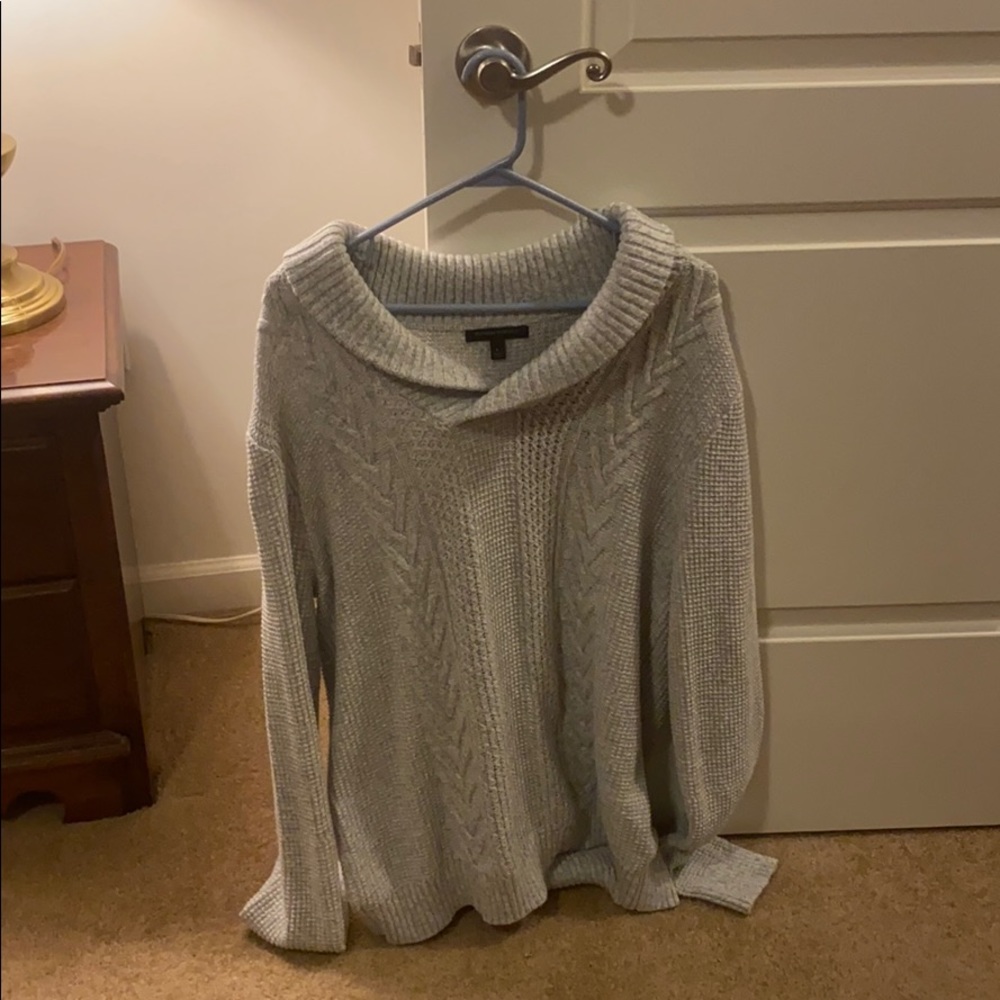Banana Republic Heavy Shawl Sweater - Gray Large